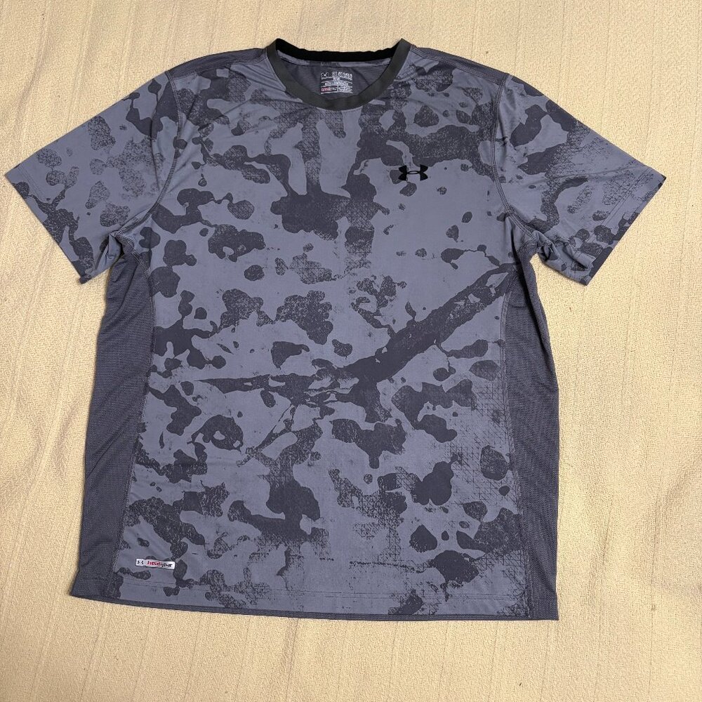 Men's Under Armour Heat Gear Fitted Shirt Gray 2XL